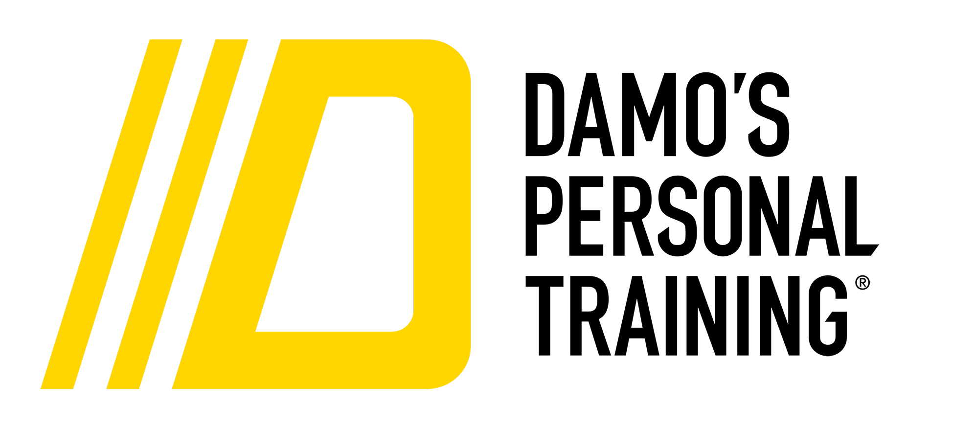 Damo's Personal Training Homepage Logo Black Text